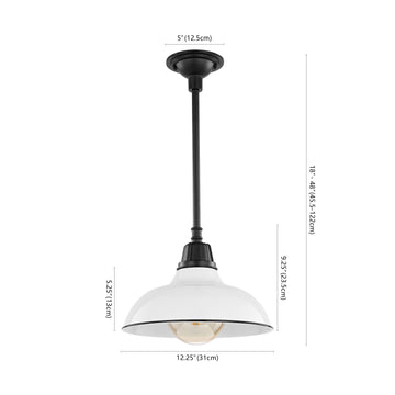 Jasper 12.25" Farmhouse Industrial Indoor/Outdoor Iron LED Pendant